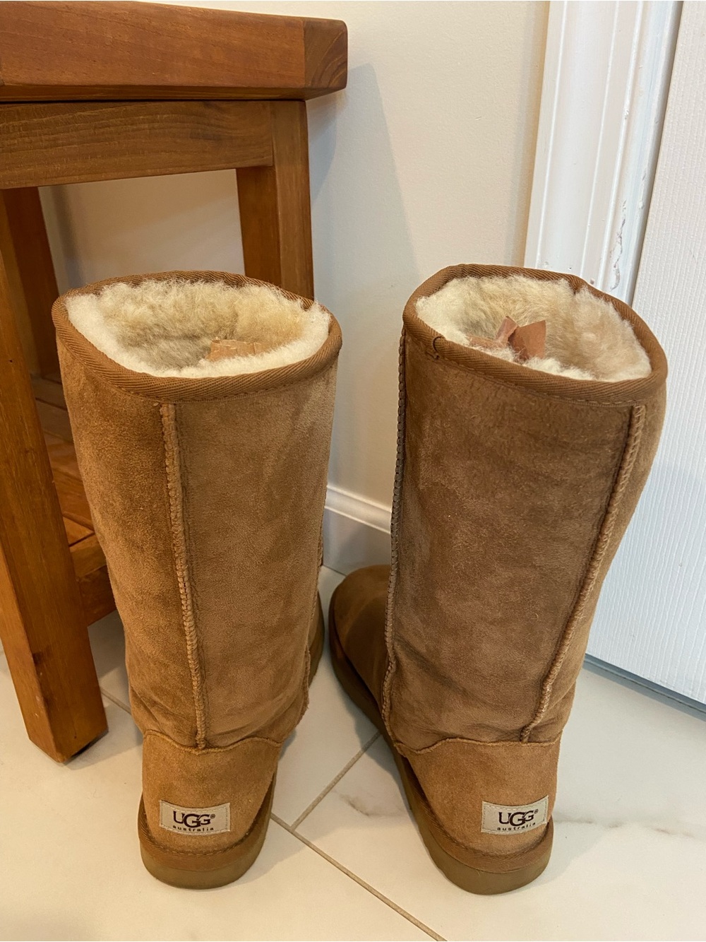 UGG Tall Shearling Boots in Chestnut Suede - Picture 2 of 10